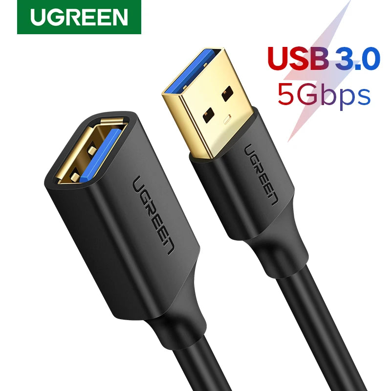 UGREEN USB Extension Cable USB 3.0 Cable for Smart Laptop PC TV Xbox One SSD USB 3.0 2.0 Extender Cord Mini Fast Speed Cable