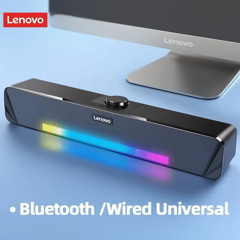 Original Lenovo TS33 For Desk Computer Subwoofer AUX Bluetooth 5.0 Speaker 360 Home Movie Surround Sound Bar Audio Speaker