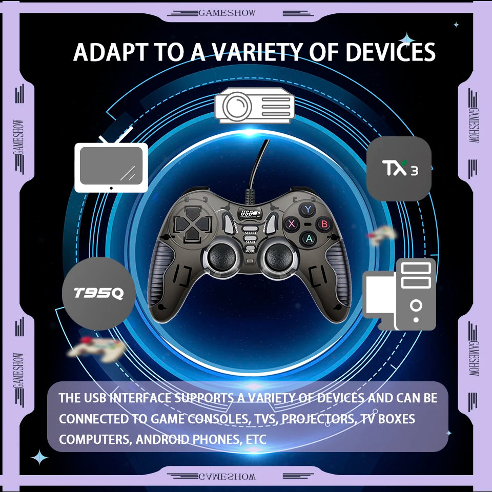 Wired Game Controller With Dual VIbration Motor Support  Box TV /Game Console/PC Games/Phones/XBOX Gamepad Joystick