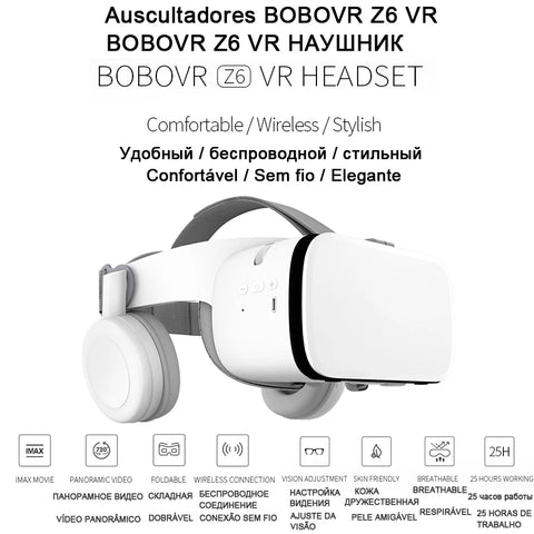 Bobo Bobovr Z6 Casque Helmet 3D VR Glasses Virtual Reality Bluetooth Headset For Smartphone Smart Phone Goggles Viar Binoculars