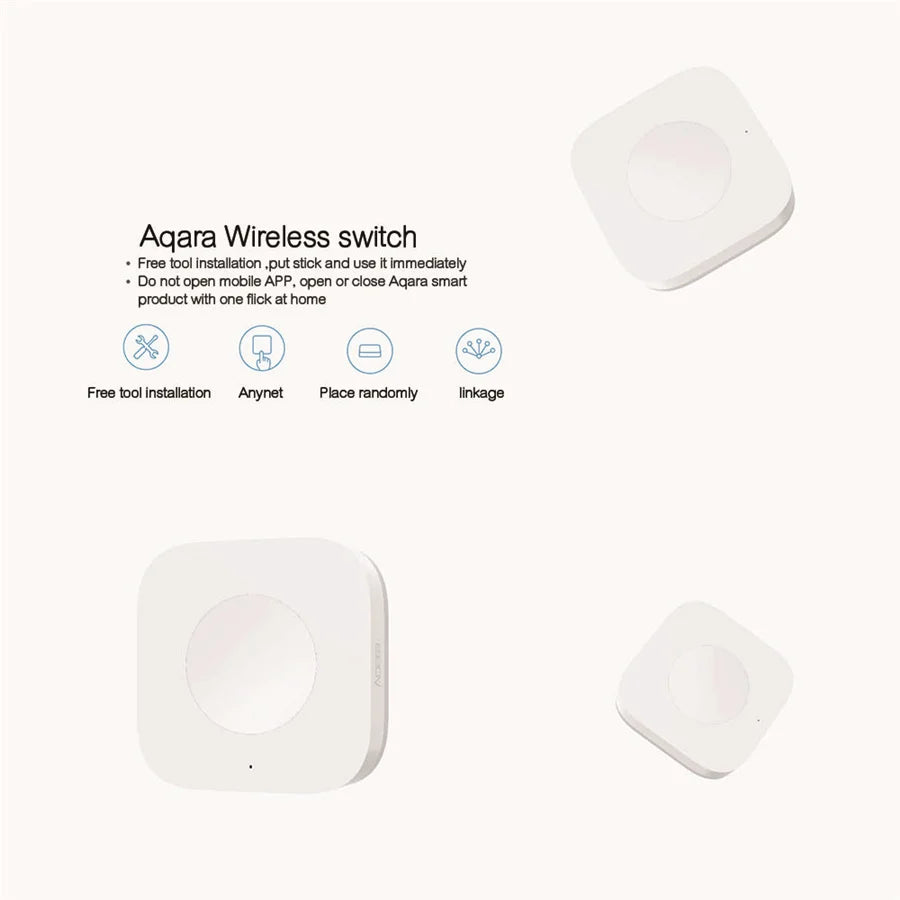 Aqara Smart Wireless Switch Key Intelligent Application Remote Control ZigBee Wireless NO Biult in Gyro for Xiaomi Home Mijia