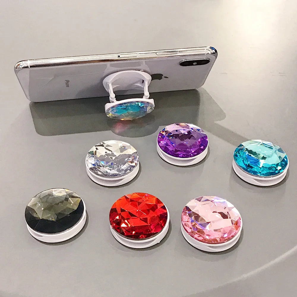 Holographic Prism Laser Holder Stand for Phone Colourful Expanding 3D Diamond Grip Bracket Finger Ring for Smart Phone Stand