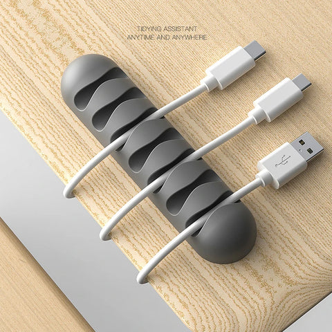 Smart Cable Holder Silicone Flexible Cable Winder Cord Management Clip Wire Organizer for USB Headphone Earphone Network Cable