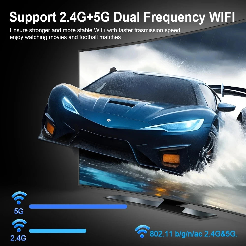 LEMFO H98 Mini TV Stick Android 12 Support 8K Video 4K Wifi 6 HDR10 3D TV Box 2.4G&5G Body Feeling Game Smart TV Box 16GB 32GB