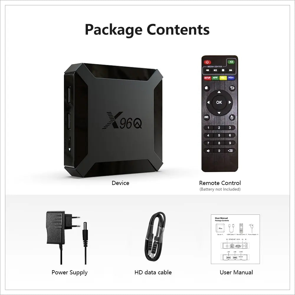 X96Q 2GB 16GB Android 10.0 TV Box Allwinner H313 Quad Core 4K 2.4G Wifi Google Player Youtube X96 1GB 8GB Set Top Box