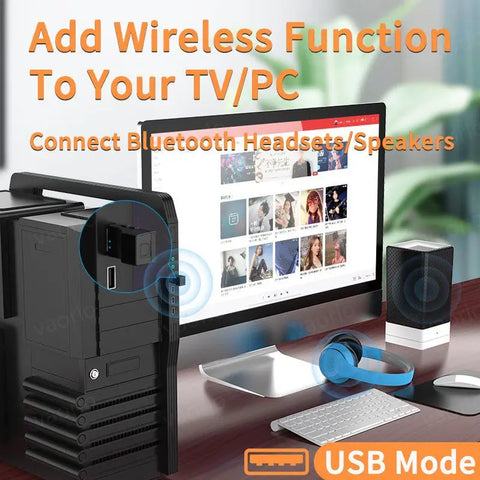 USB Optical Bluetooth Audio Transmitter Low Latency Stereo Music Dual Stream Multi-point Wireless Adapter For TV PC PS4/3 Xbox