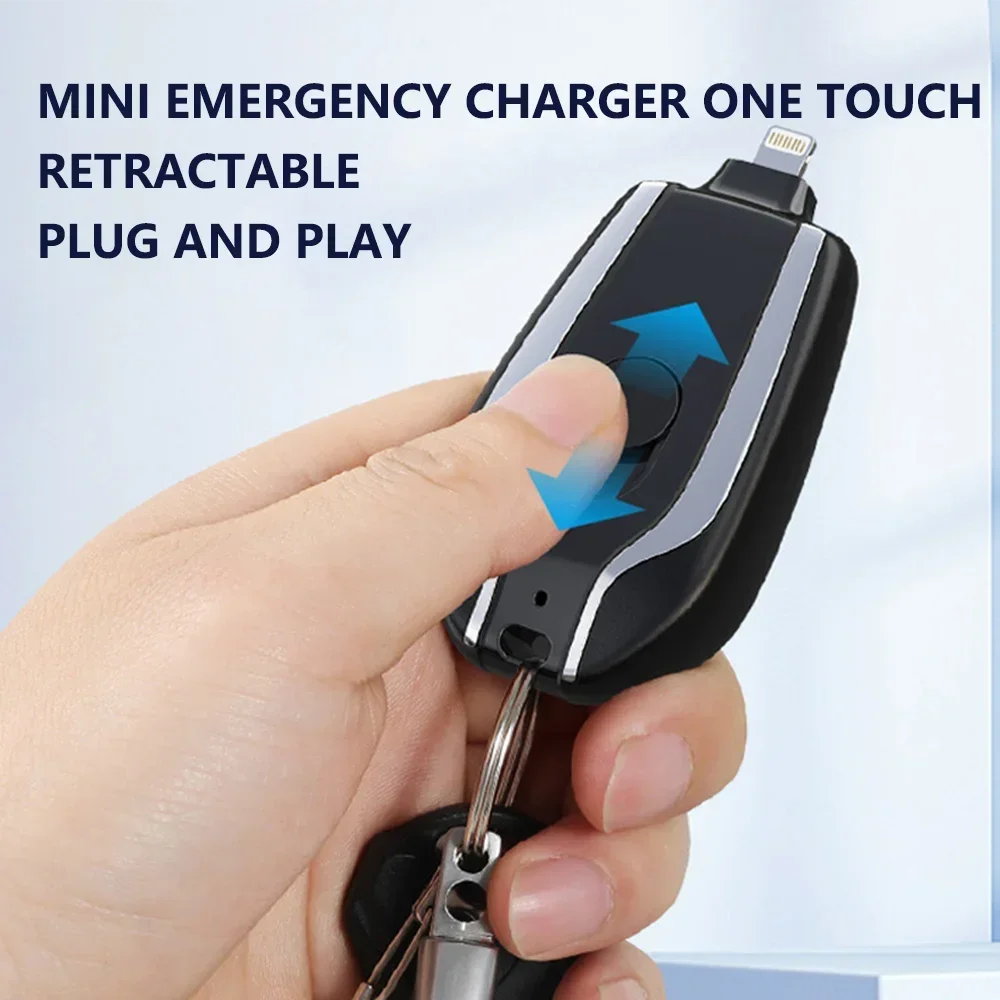 1500mAh Mini Power Emergency Portable Keychain Charger With Type-C Ultra-Compact Mini Battery Pack Charging Backup Power Banks