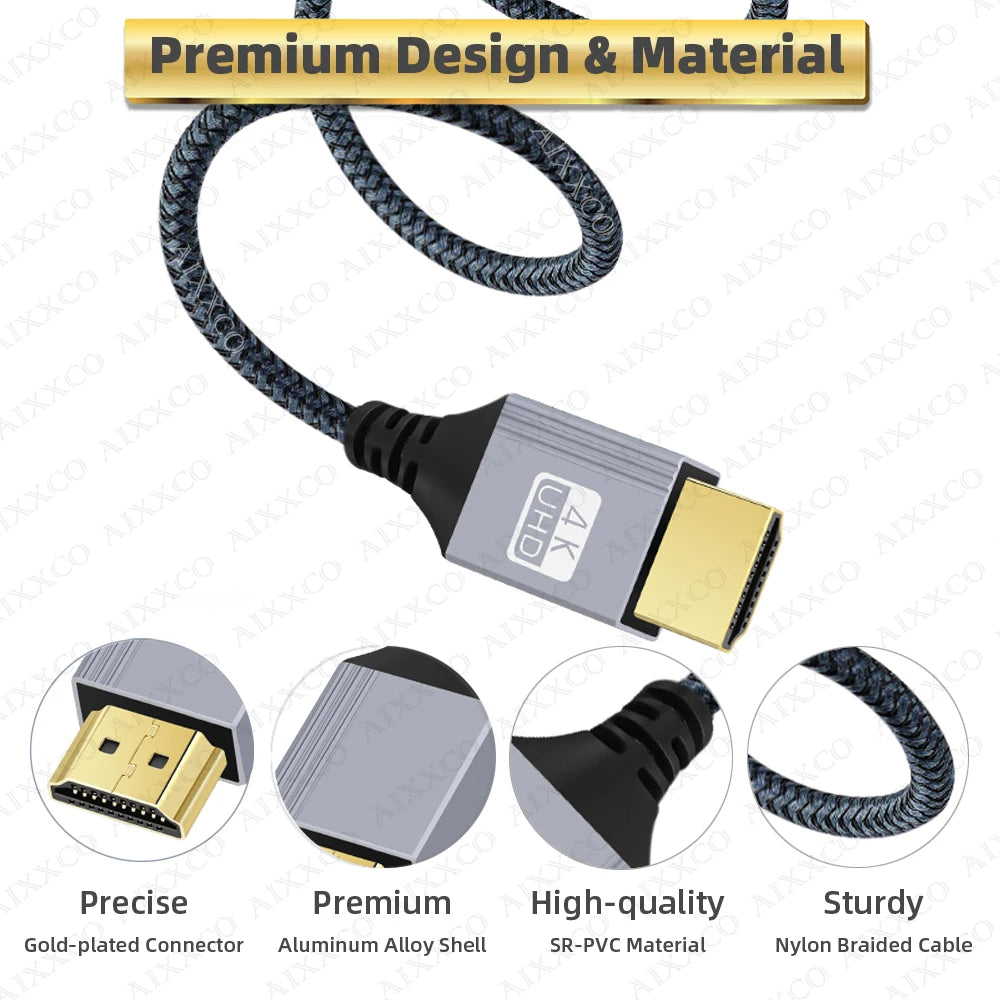 HDMI-Compatible Cable 2.0 Wire 4K 60Hz for Xiaomi Xbox PS5 PS4 Laptops HDMI-Compatible Splitter Digital Cable Cord 2m 3m 5m 10m