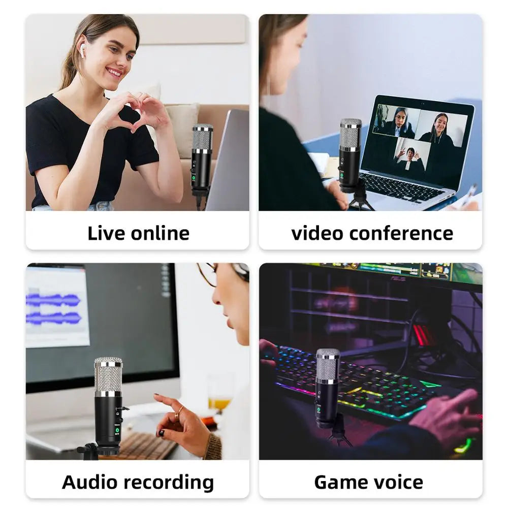 Professional USB Condenser Microphone Depusheng A9 High Sensitivity Gaming Desktop Mic for PC Youtube Recording Streaming Video