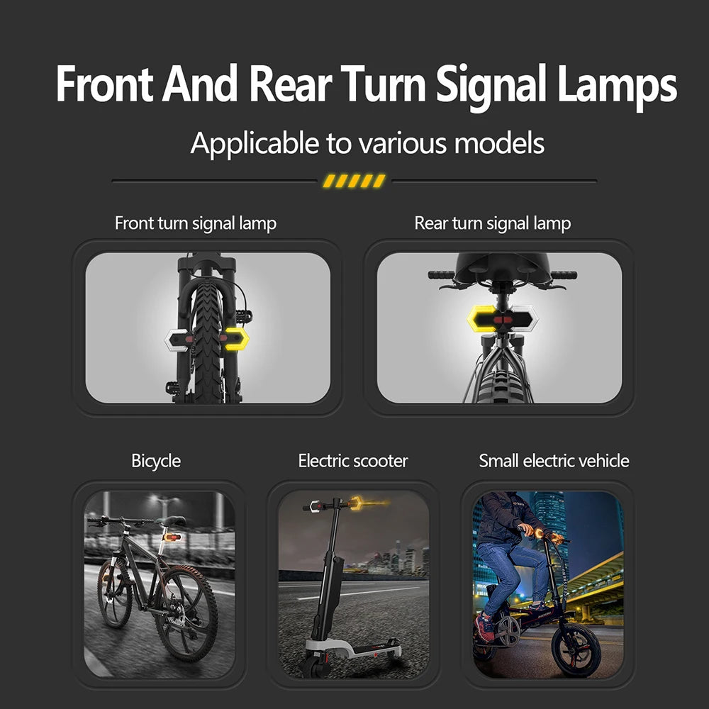 Bike Light LED Bicycle Wireless Remote Control Turn Signal Horn Taillight Warning Lamp Waterproof Outdoor Cycling Accessories