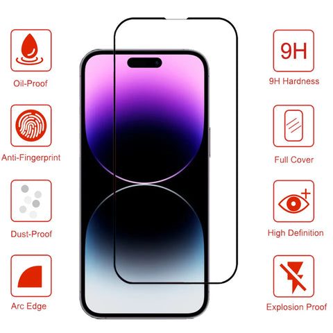 Pelicula, For IPhone 15 14 Pro Max iPhon 15 13 12 11 Pro Tempered Glass iPhone14 Promax Screen Protector iPhone13 Mini Cristal templado i Phone 14Pro Front Film iPhone15 ProMax Original Phone Film & Camera Protectors