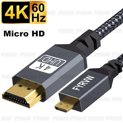 Micro HDMI-compatible to HDTV Cable 4K For GoPro Hero Raspberry Pi 4 Sony A6000 Nikon Yoga 3 Camera Micro HDMI-Compatible Cord