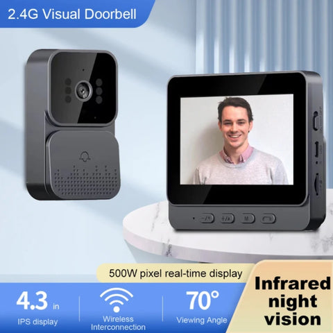 Doorbell Video Intercom Camera Inteligente Wireless Door Bell Night Vision 4.3inch Screen for Security Smart Home Apartment