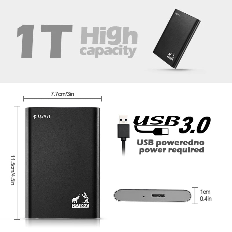 HD External Hard Drive 2.5" Portable Hard Drive 500GB 1TB USB 3.0 External HDD for PC MacBook PS4 PS5