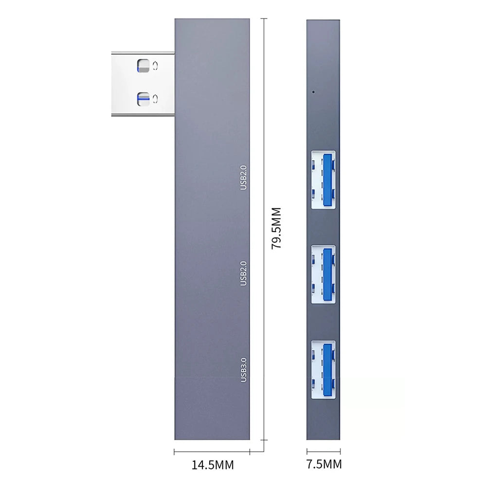 3 in 1 USB HUB Type C HUB OTG USB 3.0/Type-C 3.0 To 3 USB USB Splitter Hub Speed 5.0Gbps 3 Port for PC Computer Laptop