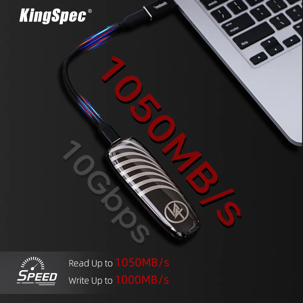 KingSpec Portable SSD 2TB 1TB 512GB USB 3.1 Type C External Drive Hard Disk 128GB NVMe Solid State Drive For PS4 Laptop Macbook