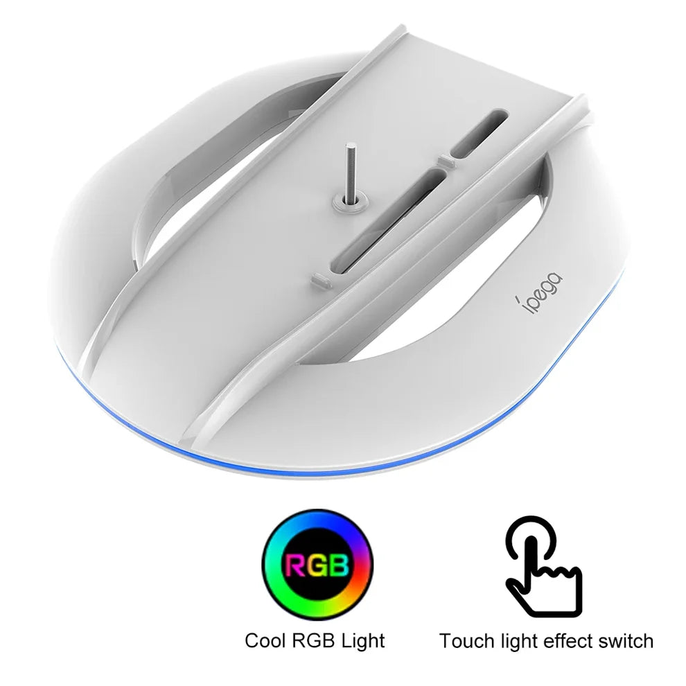 LED Vertical Stand for PS5 Slim Console with 14 Light Backlit Base Stand Replacement for PS5 Slim Console
