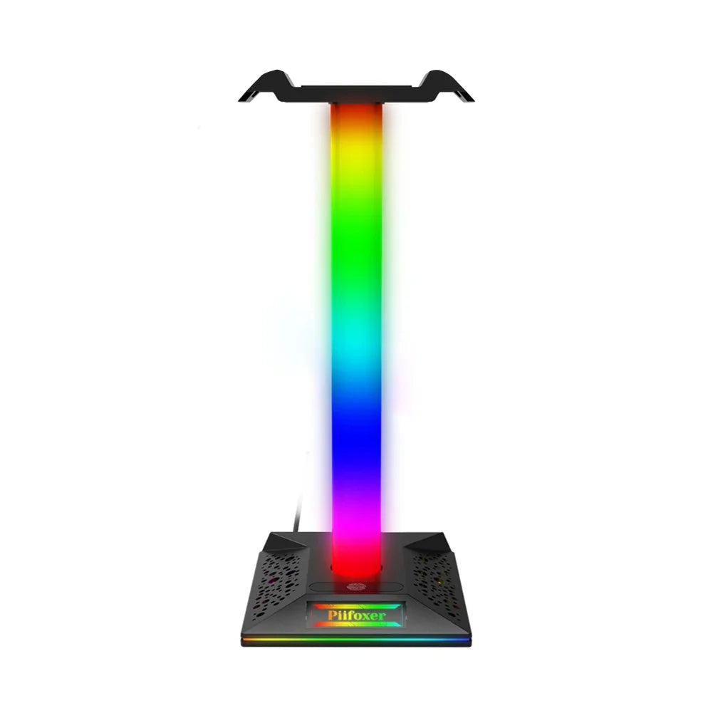 RGB Game Headphone Stand Headset Holder Hanger with 3.5mm Audio and 2 USB Ports