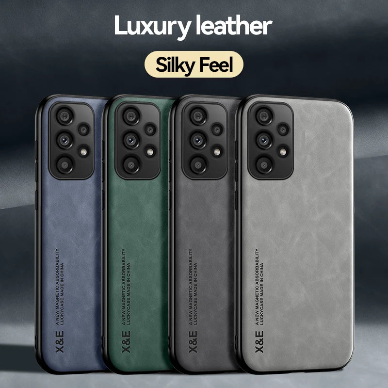 Magnetic Sheepskin Leather Case For Samsung Galaxy A50 A72 A71 A51 A52 A22 A31 A12 A53 A13 A33 A73 A14 A54 A34 A24 A23 A55 Cover