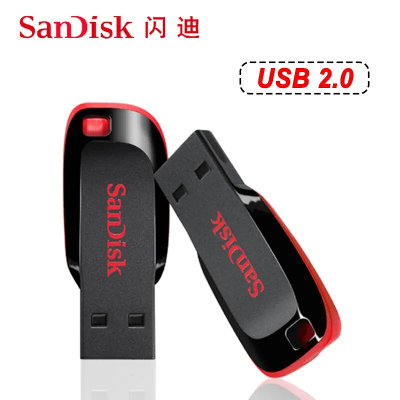 Sandisk Pendrive 128gb 64gb 32gb 16gb Mini USB Flash Drive 32 64 128 16GB Pen Drive 2.0 USB Stick Disk on Key Memory For Phone