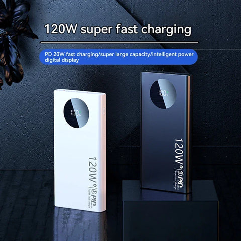 Lenovo 120W Fast Charging 50000mAh Thin and Light Portable Power Bank Cell Phone Accessories External Battery Free Shipping