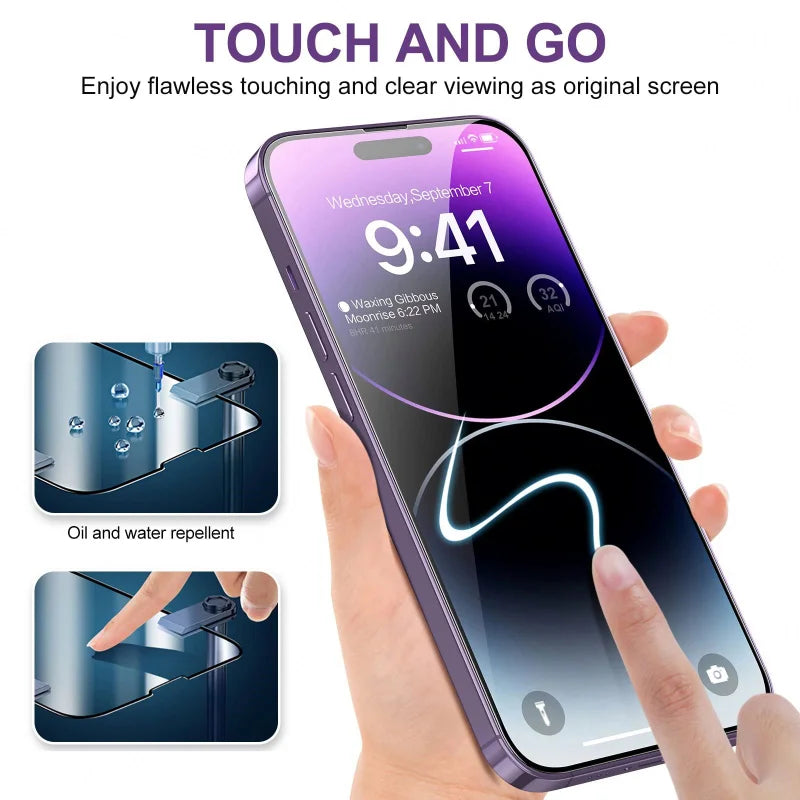 3 Pack Full Coverage Screen Protector Camera Lens For iPhone 14 13 11 12 15 Pro Max