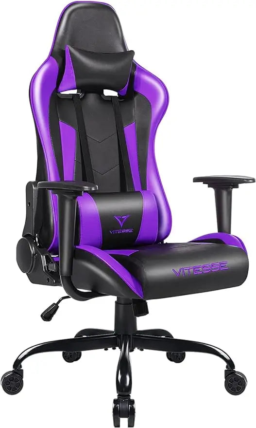 PUKAMI Gaming Chair High Back for Teens Ergonomic Racing Computer Desk with Comfortable Lumbar Support and Headrest Girl