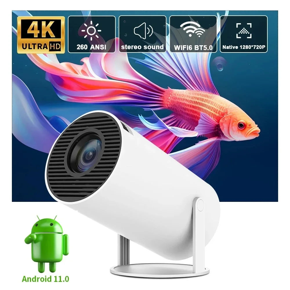 HY300 projector 4K Android 11 Dual Wifi Bluetooth Lcd 1280*720p 200Ansi 1+8GB Home Projector Theater ourdoor office projector