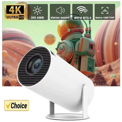 New 2024 4K Android 11 Dual Wifi6 200 ANSI Allwinner H713 BT5.0 1080P 1280*720P Home Cinema Outdoor portable Projetor