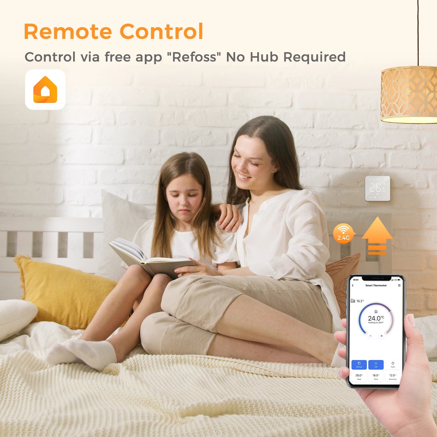 Refoss HomeKit Wi-Fi Smart Thermostat for Boiler/Water Underfloor Heating System Touch Screen For Siri Alexa Google Assistant