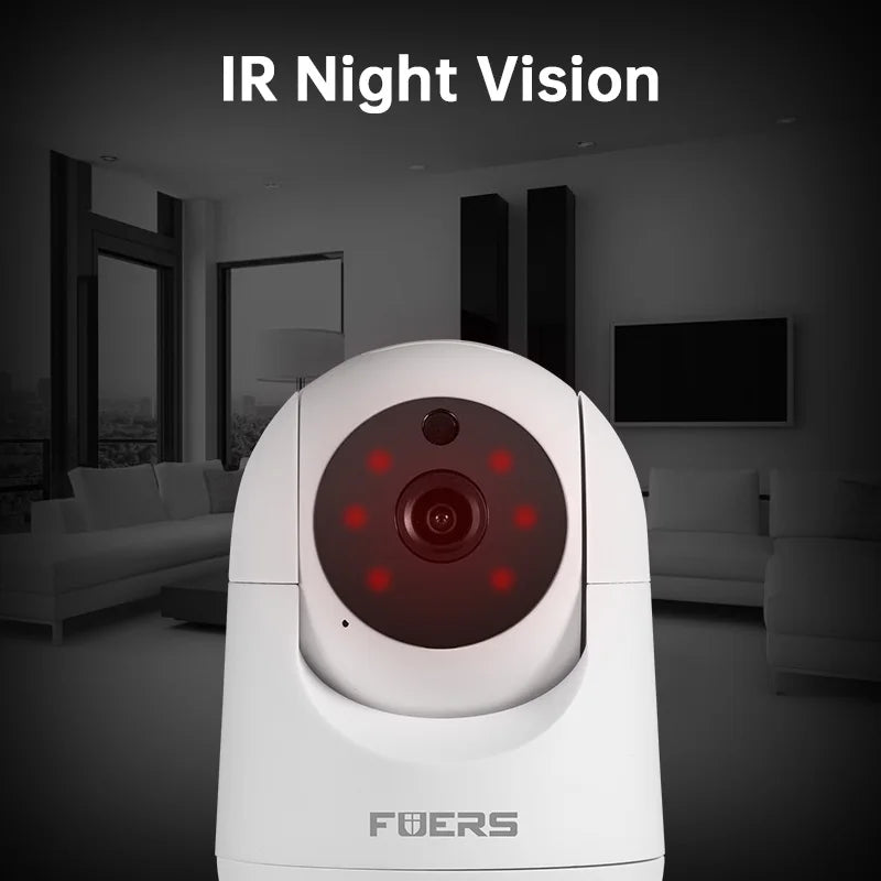 Fuers 5MP Indoor WiFi IP Camera Wtih SD Card Tuya Smart Home Wireless Surveillance Cam Night Visual CCTV Security Baby Monitor