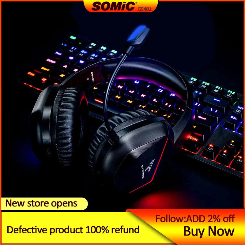 Tablet G401 Gaming  digital-to-ana headphone amplifier Wired gaming headphones with Mic Noise Cancelling Laptop speaker accessor