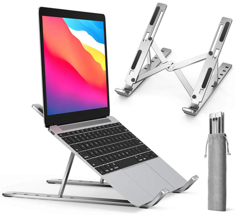 Laptop Stand Computer Stand Aluminum Adjustable Laptop Riser Notebook Holder Stand Compatible with MacBook iPad  15.6" Laptops