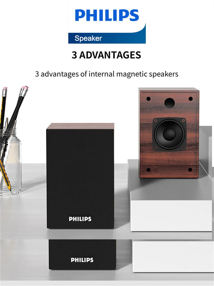 Philips SPA20 Bluetooth Speaker Portable Speaker Wireless Connection Indoor Audio Stereo Wired for Computer Macbook