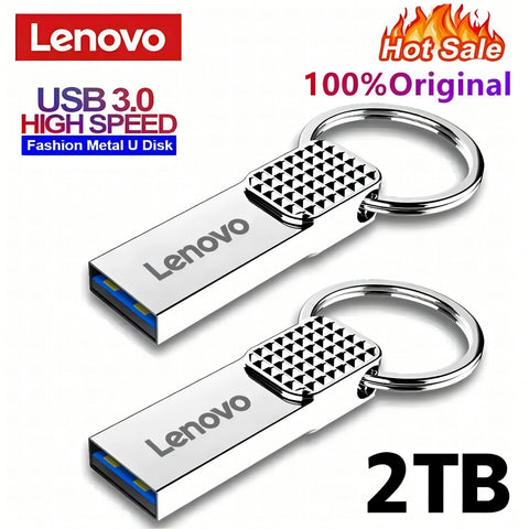 Lenovo Original Metal USB Flash Drive 2TB Large Capacity Portable Pendrive USB 3.0 High-Speed File Transfer Waterproof U Disk