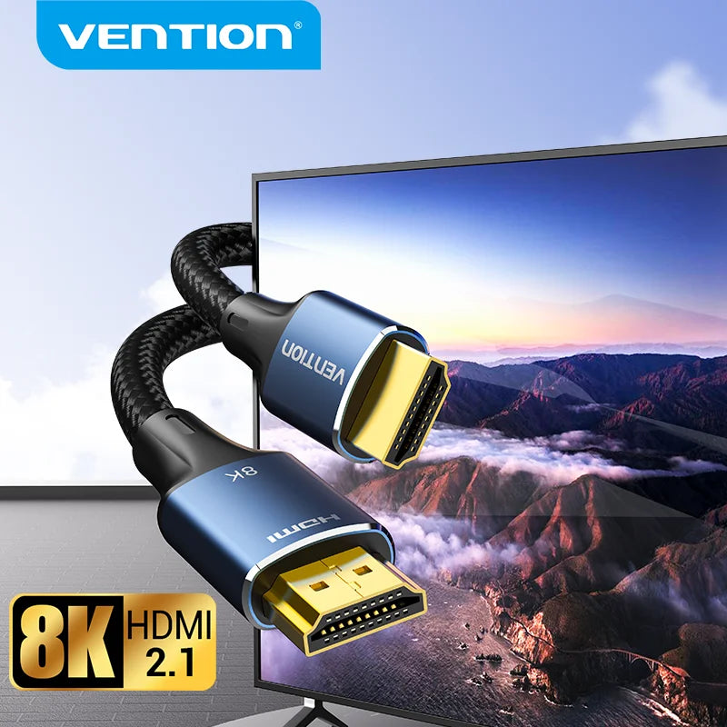 Vention 8K HDMI-Compatible Cable for PS5 Xiaomi TV Box USB HUB Ultra High Speed Certified 8K@60Hz Cable 48Gbps eARC Dolby Vision