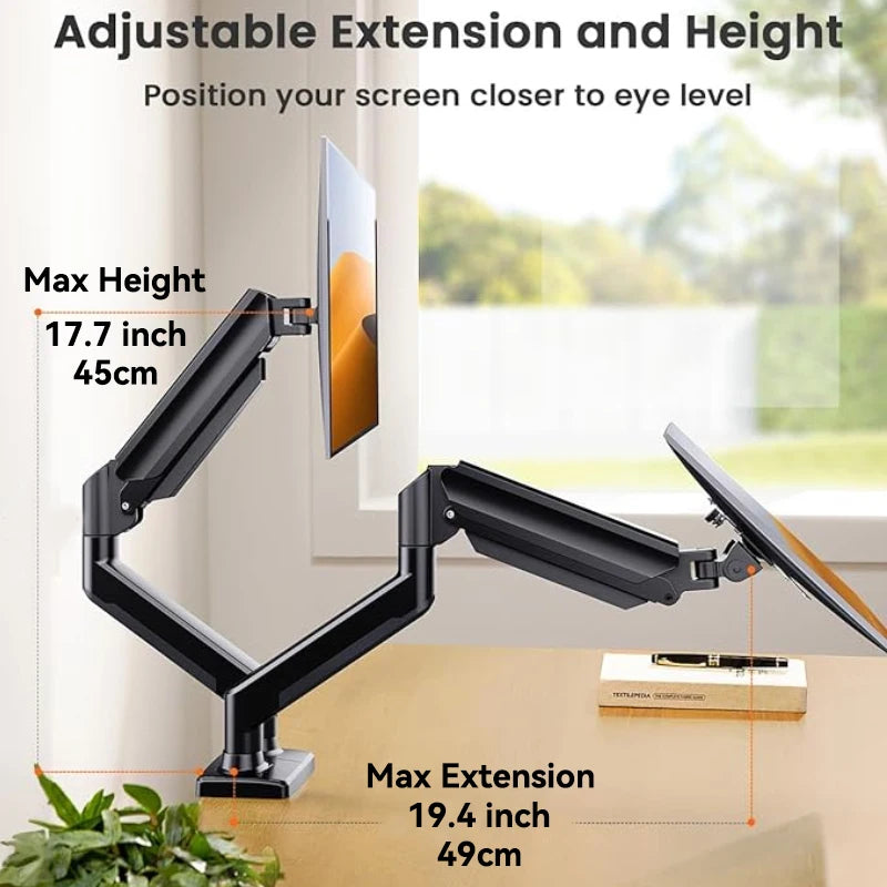 Dual Monitor Mount Stand Desk Universal Expandable Display Bracket