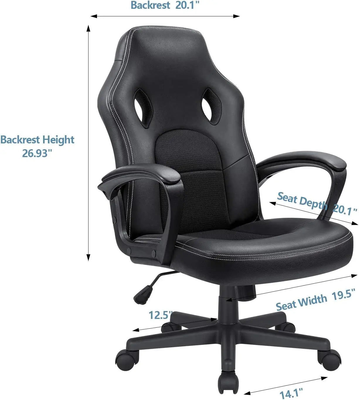 Office Gaming Chair High Back Leather Computer Chairs Ergonomic Height Adjustable Racing Game Desk Chair Executive Confe