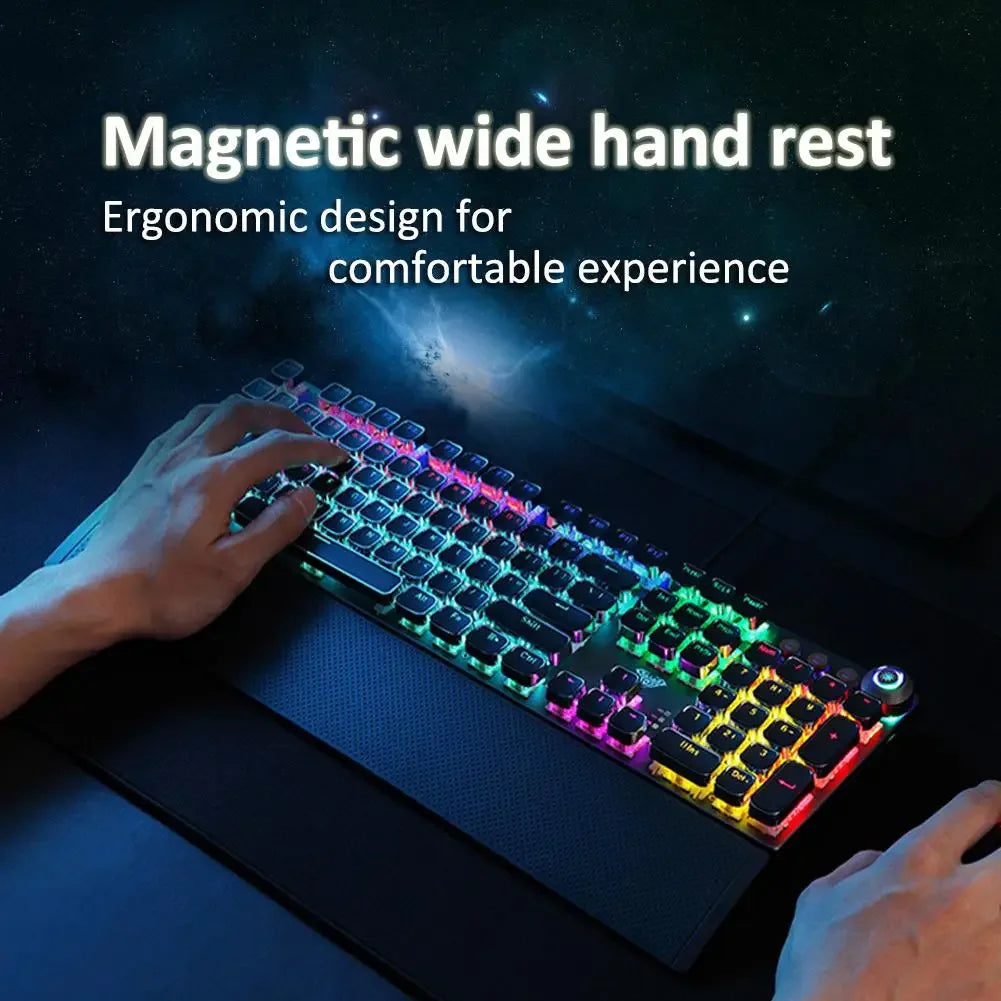 AULA Gaming Mechanical Keyboard Retro Square Glowing Keycaps Programmable Macro Backlit USB Wired Anti-ghosting Gaming Keyboard#