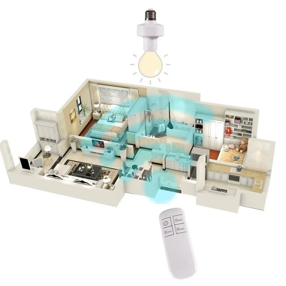 LDHLM Wireless Remote Control E27 Light Socket Lamp Holder For LED Bulbs Lamp Socket Wireless Light Switch Kit AC180-250V