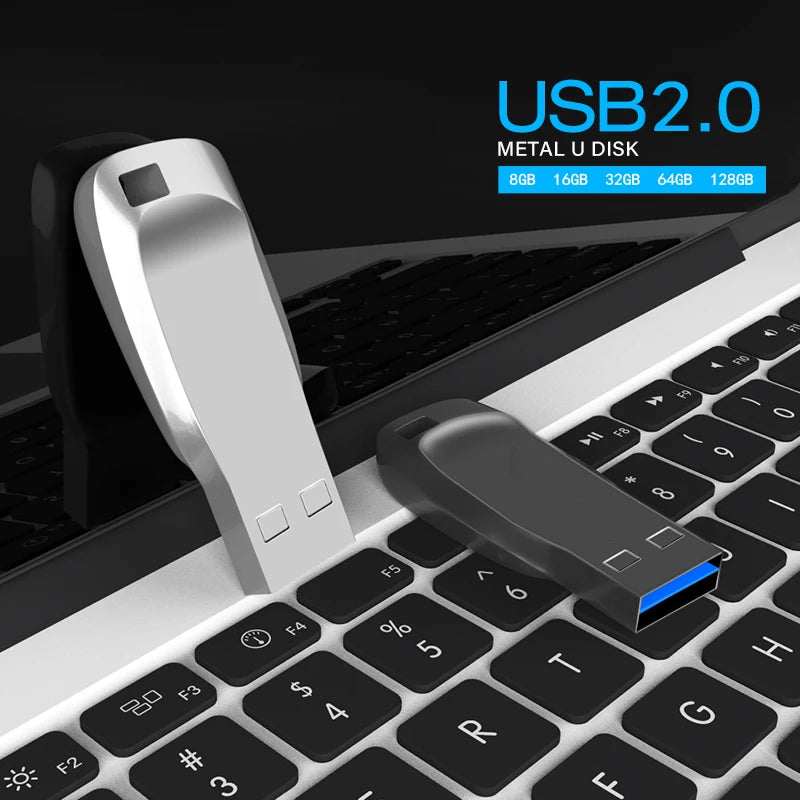 NEW USB Flash Drive 2.0 128GB 64GB 32GB 16GB 8GB Metal 2.0 Pendrive USB Stick Pen Drive 2.0 High Speed 64GB 128GB Free Shipping