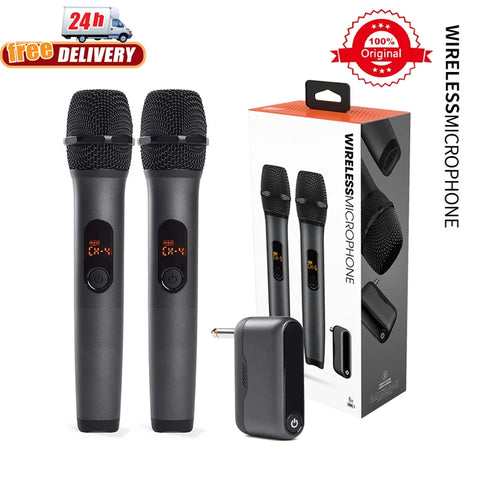 For JBL WIRELESS MICROPHONE Handheld UHF Dual Channel 6.3 Interface 1 Tow 2 Home KTV Show Singing Speech K-song Microphone