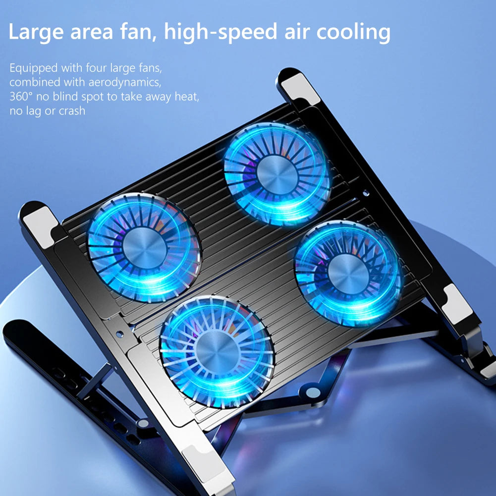 Splicing Stable Foldable Notebook Riser Portable Tablet Stand 7 Gears Adjustable Laptop Cooling Pads With Fan 2023