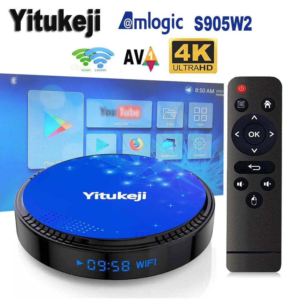 Yitukeji W2 PLUS Android 11 TV Box Amlogic S905W2 2.4G 5G Wifi BT 4K 64G 32G 16G