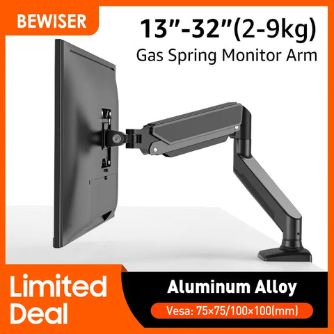 Bewiser Monitor Arm Bracket For 13"-32" 2-9kg (4.4-19.8 lbs) Screen Desk Table Mount Stand Display Support 360° Free Adjustment