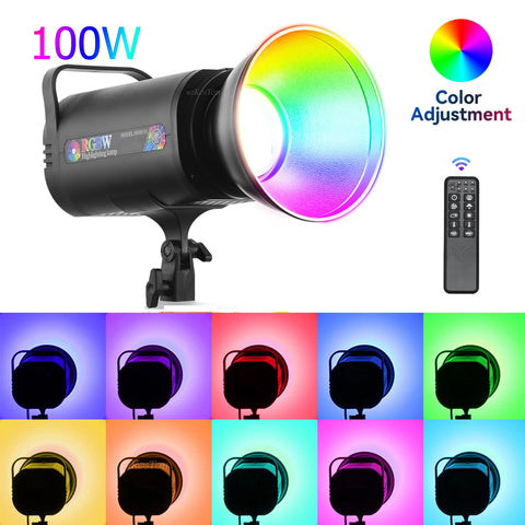 100W RGB LED Video Lighting with Remote Control 1700K-12000K Photography Lights Kit Studio Lamp Live Light 16 Applicable Scenes
