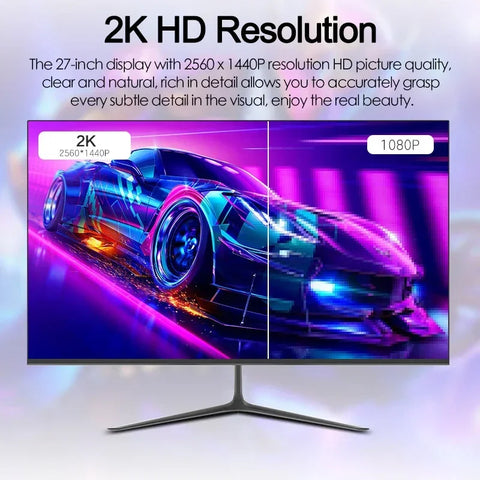 27 Inch 2K 165Hz Desktop Monitor 2560*1440 HDR 100%SRGB 1MS Freesync Game Computer Display IPS VA Curved Straight Screen HDMI/DP
