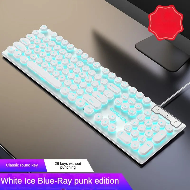 Mechanical Feel Gamer Keyboard ,Floating Button Design 104 Keys Waterproof And Dustproof Ergonomic  Wired Keyboard for Pc Gamer