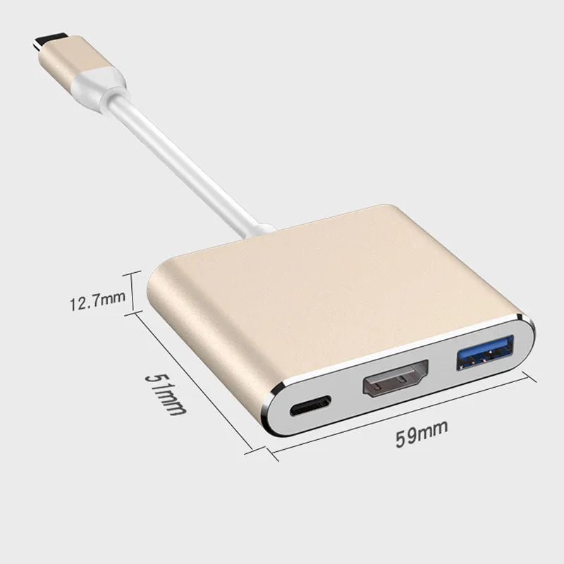 3 in 1 Usb Hub USB C to HDMI-compatible Splitter HUB Type-c to HDMI-compatible USB3.0 Docking Station For MacBook AirPro Samsung