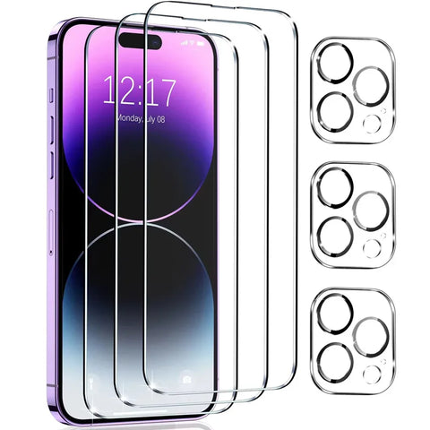 Screen Protectors for IPhone 12 13 Pro Max Mini Camera Lens Protector for IPhone 11 14 Pro MAX XS X 15 Full Cover Tempered Glass